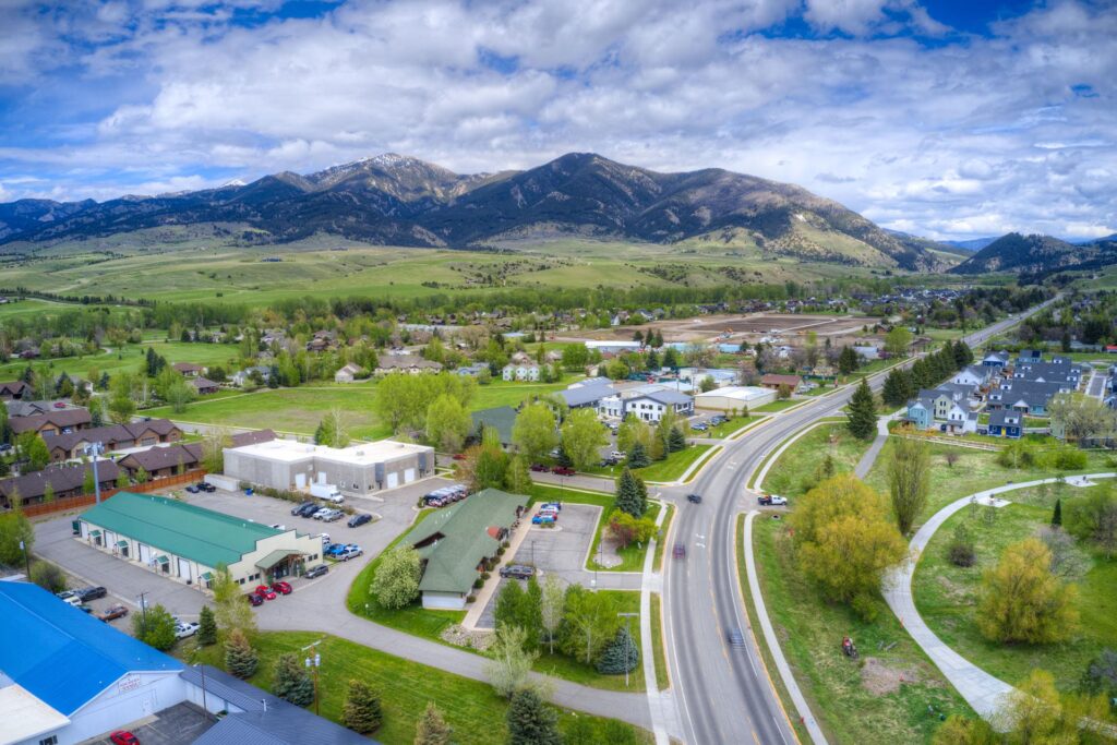 office industrial lease bozeman mt 2339 Birdie drive aerial endstate commercial partners