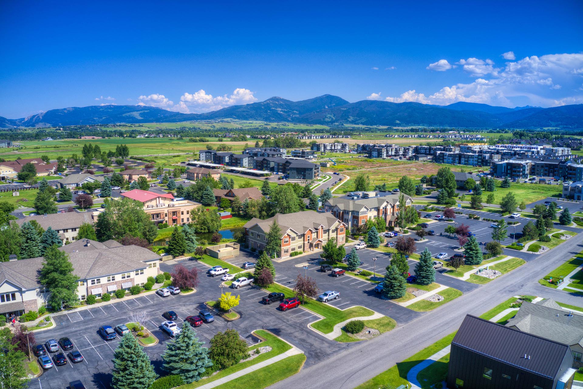 office tech lease bozeman mt 110 enterprise blvd aerial of surroundings endstate commercial partners
